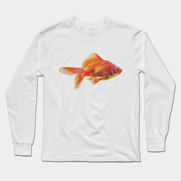 Goldfish painting (no background) Long Sleeve T-Shirt by EmilyBickell